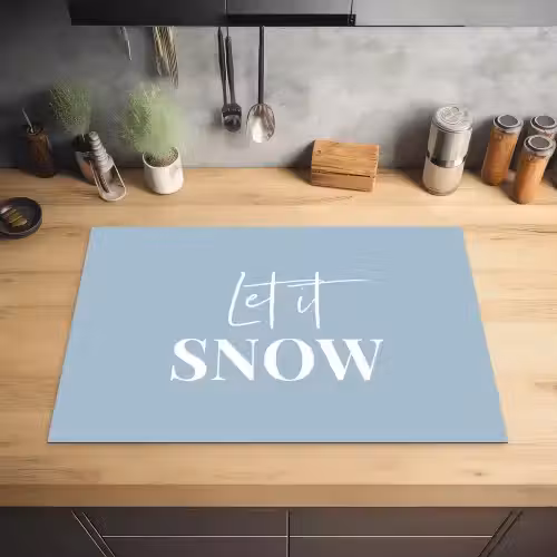 Sneeuw - Winter - Blauw - Let it snow Inductie beschermer vinyl 3mm klein -sfeer5