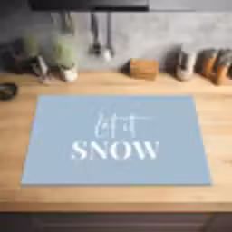 Sneeuw - Winter - Blauw - Let it snow Inductie beschermer vinyl 3mm klein -sfeer5