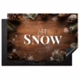 Sneeuw - Houtlook - Quote - Let it snow Inductie beschermer vinyl 3mm klein -3d