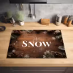 Sneeuw - Houtlook - Quote - Let it snow Inductie beschermer vinyl 3mm klein -sfeer5