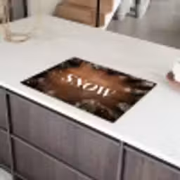 Sneeuw - Houtlook - Quote - Let it snow Inductie beschermer vinyl 3mm klein -sfeer8