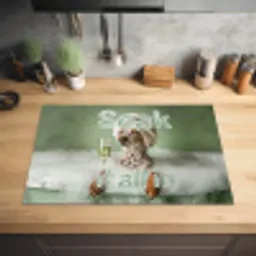 Soak it all in - Hond - Bad Inductie beschermer vinyl 3mm klein -sfeer5