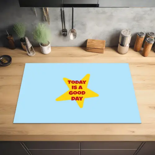 Ster - Today is a good day - Blauw Inductie beschermer vinyl 3mm klein -sfeer5