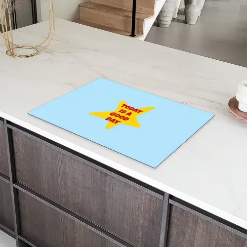 Ster - Today is a good day - Blauw Inductie beschermer vinyl 3mm klein -sfeer8