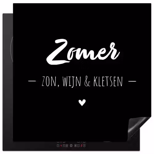 Zomer, zon, wijn & kletsen - Tekst - Zomer - Wijn - Quotes Inductie beschermer vinyl 3mm middel -3d