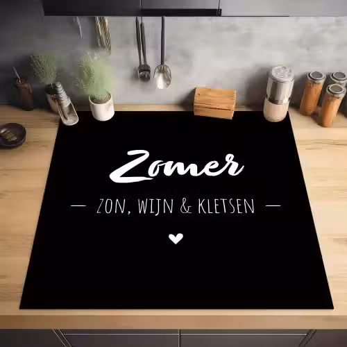 Zomer, zon, wijn & kletsen - Tekst - Zomer - Wijn - Quotes Inductie beschermer vinyl 3mm middel -sfeer5