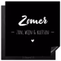 Zomer, zon, wijn & kletsen - Tekst - Zomer - Wijn - Quotes Inductie beschermer vinyl 3mm middel -3d