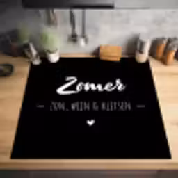 Zomer, zon, wijn & kletsen - Tekst - Zomer - Wijn - Quotes Inductie beschermer vinyl 3mm middel -sfeer5