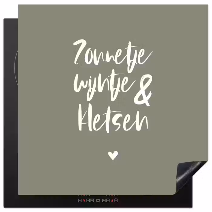 Zomer - Tekst - Zonnetje, wijntje & kletsen - Quotes Inductie beschermer vinyl 3mm middel -3d