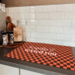 Tequila texted you - Glas - Vierkanten - Oranje Inductie beschermer vinyl 3mm klein -sfeer3