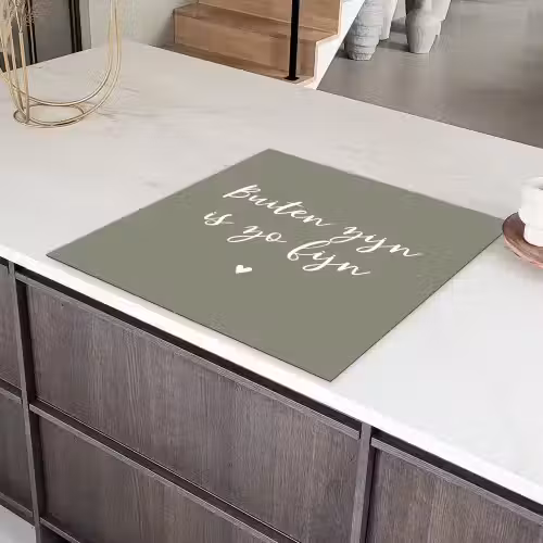 Tekst - Buiten zijn is zo fijn - Zomer - Spreuken Inductie beschermer vinyl 3mm middel -sfeer8