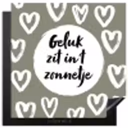 Tekst - geluk zit in 't zonnetje - Quotes - Geluk - Zon Inductie beschermer vinyl 3mm middel -3d