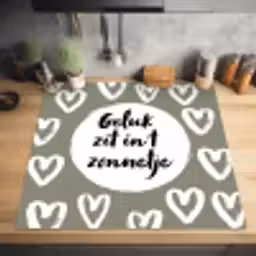 Tekst - geluk zit in 't zonnetje - Quotes - Geluk - Zon Inductie beschermer vinyl 3mm middel -sfeer5