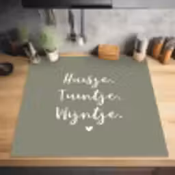 Tekst - Huisje, tuintje, wijntje - Thuis - Quotes - Wijn Inductie beschermer vinyl 3mm middel -sfeer5