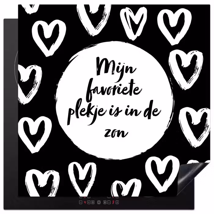 Tekst - Mijn favoriete plekje is in de zon - Quotes - Zomer - Zon Inductie beschermer vinyl 3mm middel -3d