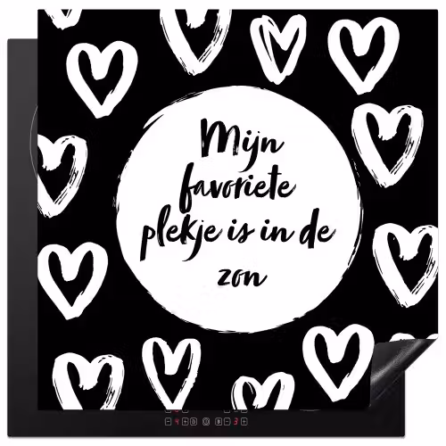 Tekst - Mijn favoriete plekje is in de zon - Quotes - Zomer - Zon Inductie beschermer vinyl 3mm middel -3d
