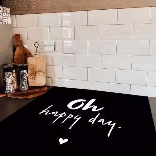 Tekst - Oh happy day - Zomer - Quotes Inductie beschermer vinyl 3mm middel -sfeer3