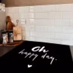 Tekst - Oh happy day - Zomer - Quotes Inductie beschermer vinyl 3mm middel -sfeer3
