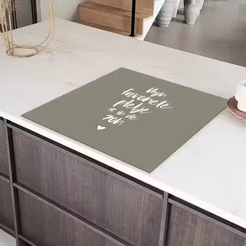 Tekst - Zon - Mijn favoriete plekje is in de zon - Spreuken - Zomer Inductie beschermer vinyl 3mm middel -sfeer8