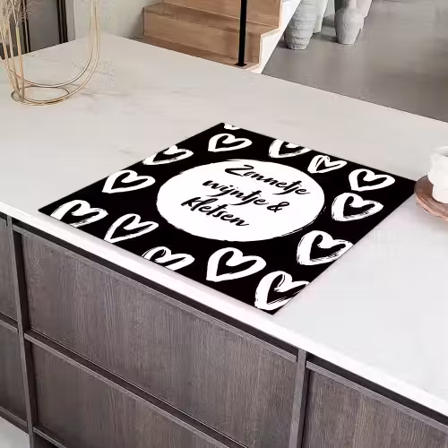 Tekst - Zonnetje, wijntje & kletsen - Quotes - Wijn - Tuin Inductie beschermer vinyl 3mm middel -sfeer8