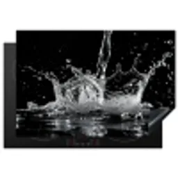 Water - Splash - Zwart Inductie beschermer vinyl 3mm klein -3d