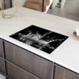 Water - Splash - Zwart Inductie beschermer vinyl 3mm klein -sfeer8
