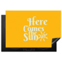 Geel - Blauw - Here comes the sun Inductie beschermer vinyl 3mm klein -3d