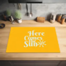 Geel - Blauw - Here comes the sun Inductie beschermer vinyl 3mm klein -sfeer5