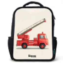 Brandweerwagen - Getekend - Rood Rugzak - Zwart middel -3d