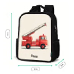 Brandweerwagen - Getekend - Rood Rugzak - Zwart middel -productfoto_formaten