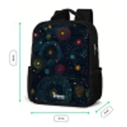 Sterren - Planeten - Kleurrijk Rugzak - Zwart middel -productfoto_formaten