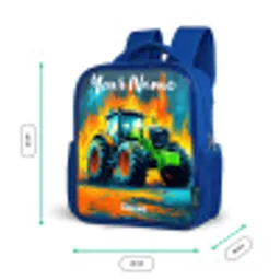 Abstract - Tractor - Groen Kinderrugzak - Blauw middel -productfoto_formaten