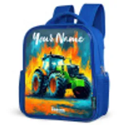 Abstract - Tractor - Groen Kinderrugzak - Blauw middel -schuin
