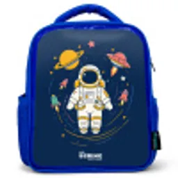 Astronaut - Planeet - Sterren - Raket Kinderrugzak - Blauw middel -3d