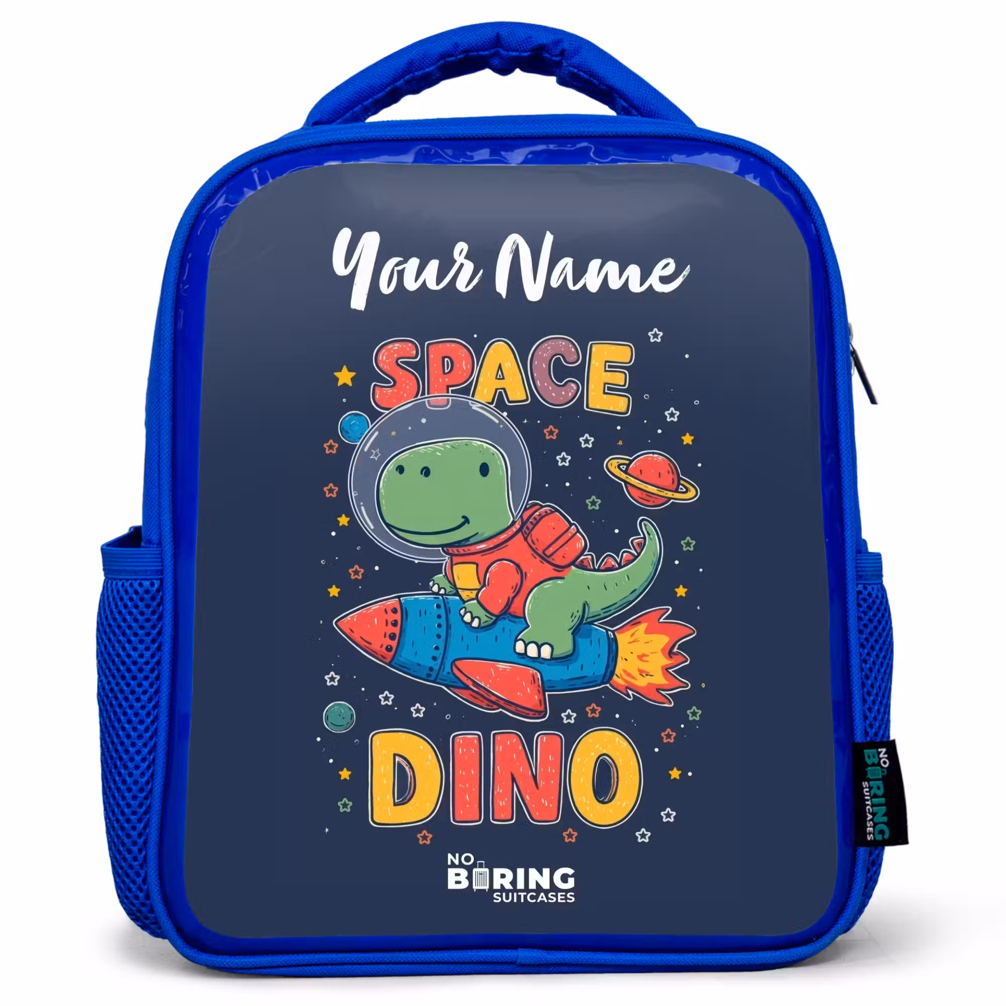 Kids' Backpacks with name Blue -. Dinosaur - Green - Rocket - Starry Sky