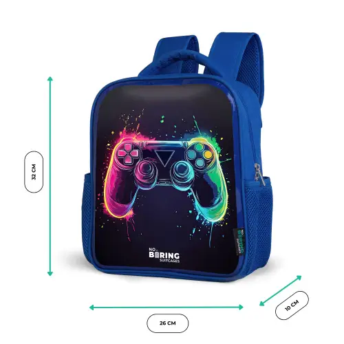 Game - Controller - Kleurrijk Kinderrugzak - Blauw middel -productfoto_formaten