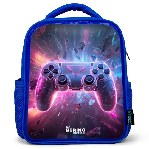Game - Controller - Neon Kinderrugzak - Blauw middel -3d