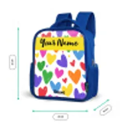 Hartjes - Patroon - Kleurrijk Kinderrugzak - Blauw middel -productfoto_formaten