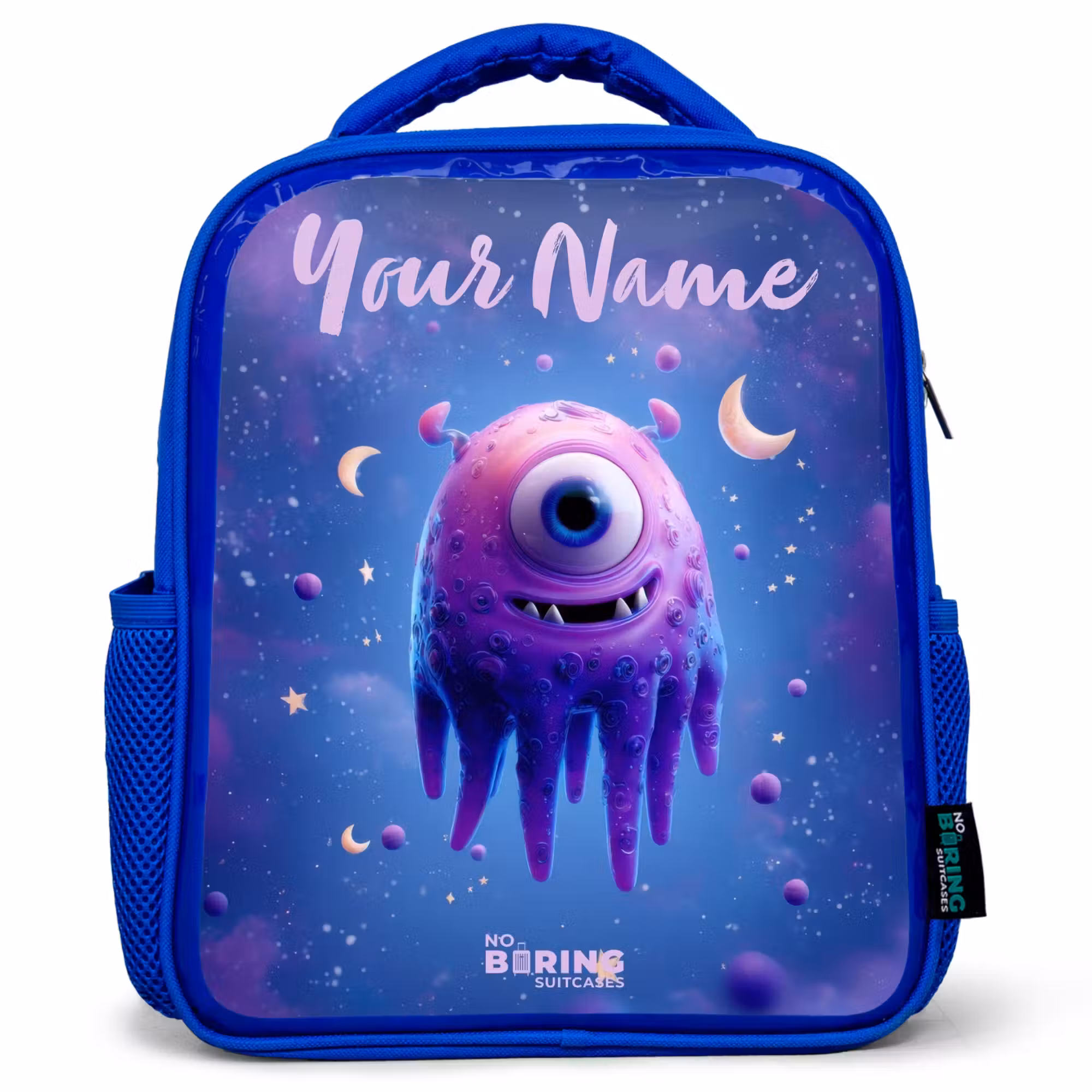 Kids' Backpacks with name Blue -. Merry purple eye in space