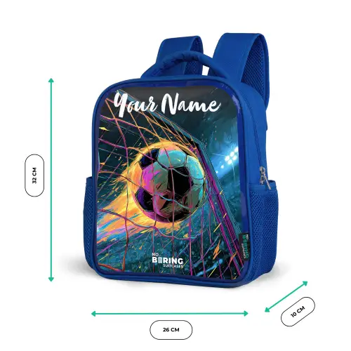 Neon - Net - Voetbal - Kleurrijk Kinderrugzak - Blauw middel -productfoto_formaten