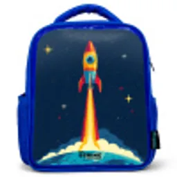 Planeet - Raket - Sterren - Donkerblauw Kinderrugzak - Blauw middel -3d