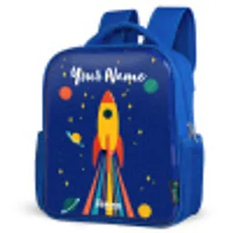 Raket - Sterren - Planeet - Ruimte Kinderrugzak - Blauw middel -schuin