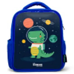 Ruimte - Dino - Planeten - Sterren Kinderrugzak - Blauw middel -3d