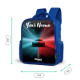 Sportauto - Blauw - Neon - Stad Kinderrugzak - Blauw middel -productfoto_formaten