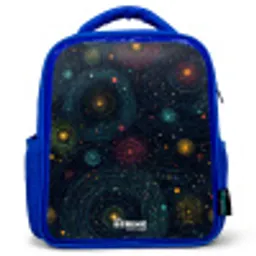 Sterren - Planeten - Kleurrijk Kinderrugzak - Blauw middel -3d