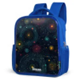 Sterren - Planeten - Kleurrijk Kinderrugzak - Blauw middel -schuin