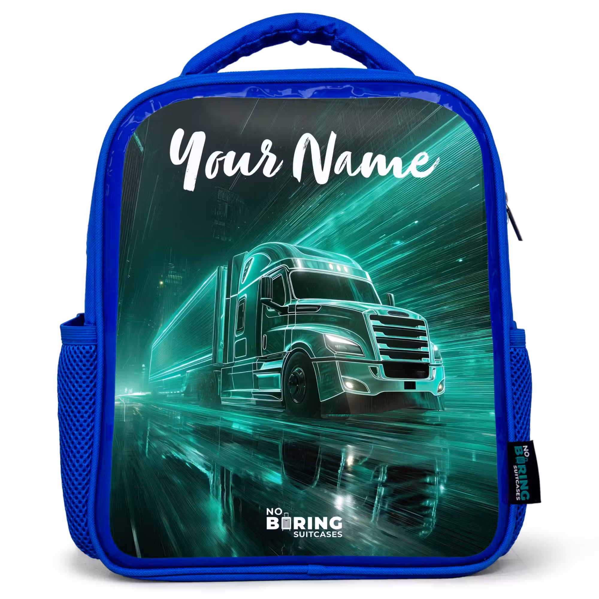 Kids' Backpacks with name Blue -. Truck - City - Green - Neon