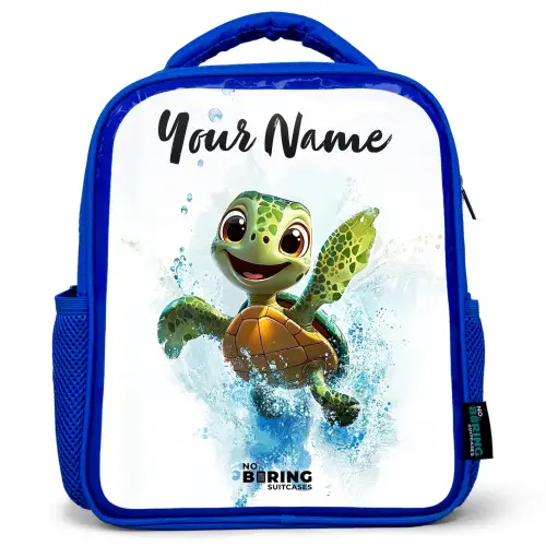 Schildpad - Water - Groen Kinderrugzak - Blauw middel -3d