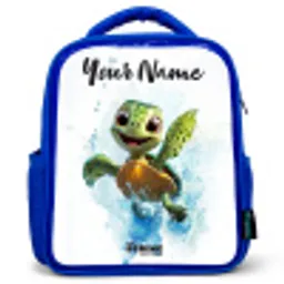 Schildpad - Water - Groen Kinderrugzak - Blauw middel -3d