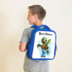 Schildpad - Water - Groen Kinderrugzak - Blauw middel -sfeer2